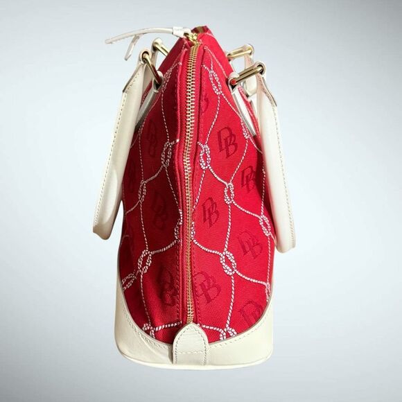 Dooney & Bourke Authenticated Red Canvas / Cream Leather - Excellent Condition - Picture 5 of 10